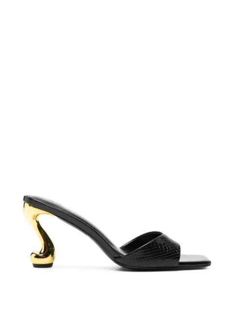 JW Pei Hannah faux snakeskin heel mules