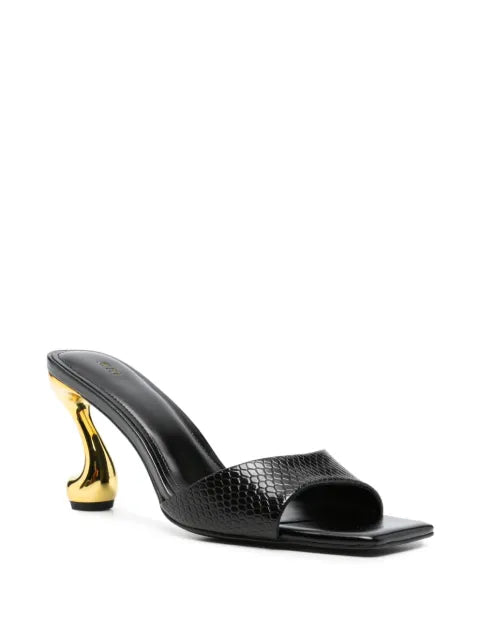 JW Pei Hannah faux snakeskin heel mules