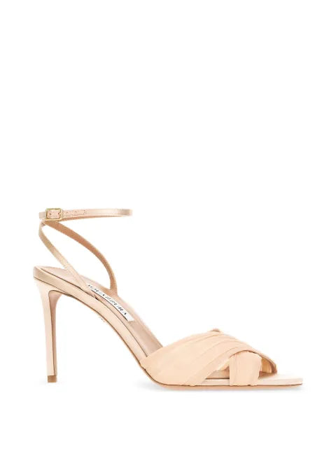 Aquazzura Voile ruched-strap sandals