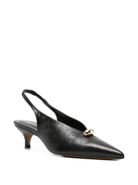 Maje lizard-effect pointed-toe pumps