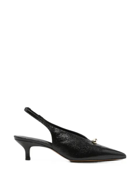 Maje lizard-effect pointed-toe pumps