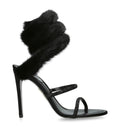 René Caovilla Fur-Trim Cleo Sandals 105