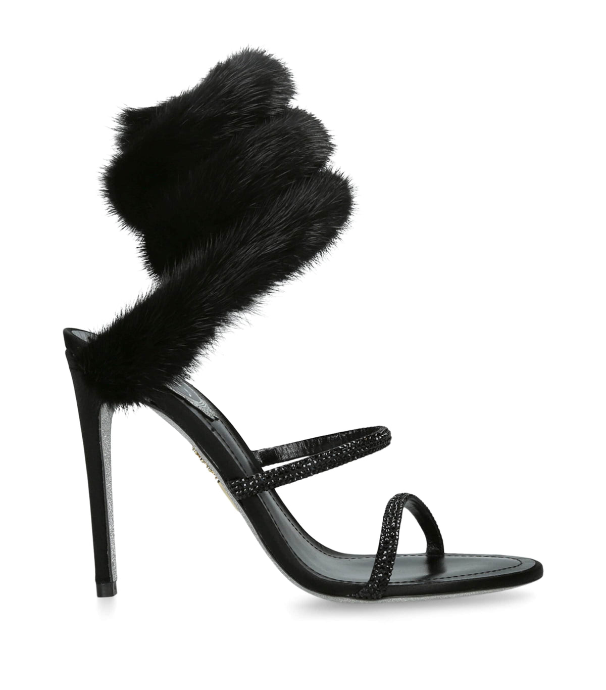 René Caovilla Fur-Trim Cleo Sandals 105