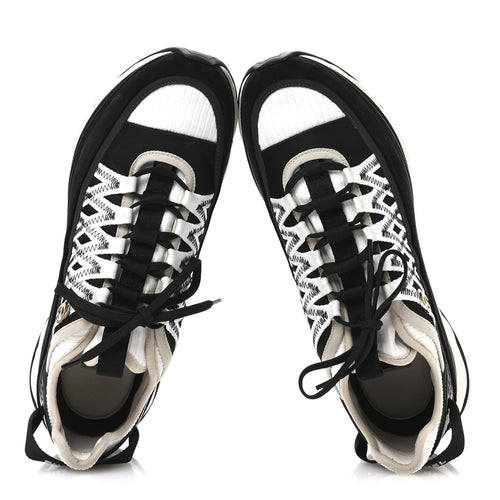 CHANEL FABRIC SUEDE CALFSKIN CC SNEAKERS PINK BEIGE PINK & BLACK & WHITE