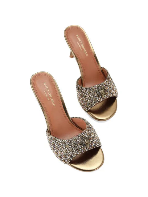 Kurt Geiger London Oxford crystal-embellished houndstooth mules