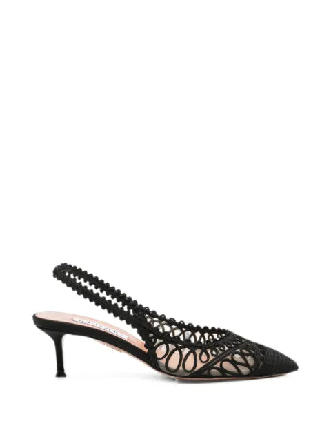 Aquazzura Kahlo laser-cut slingback pumps