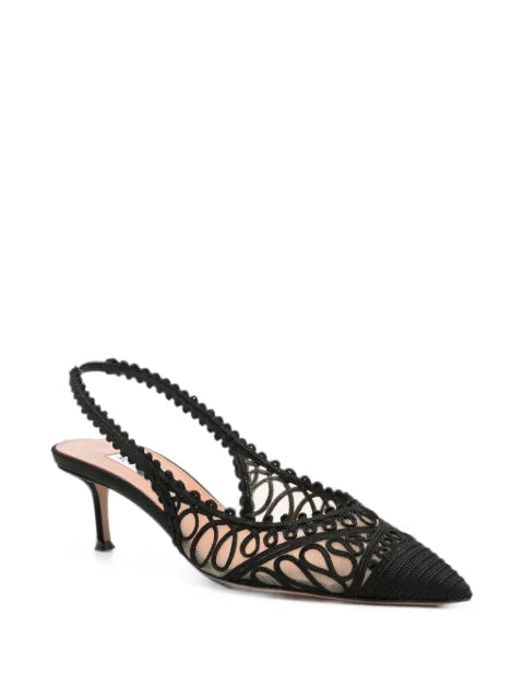 Aquazzura Kahlo laser-cut slingback pumps
