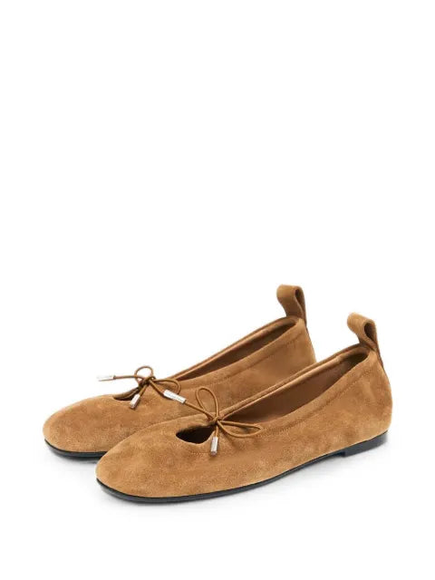 ALOHAS Rosalind bow-detail suede ballet flats