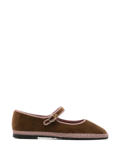 FLABELUS Balthasar velvet mary jane ballet flats