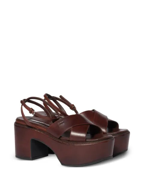 Miu Miu leather platform sandals