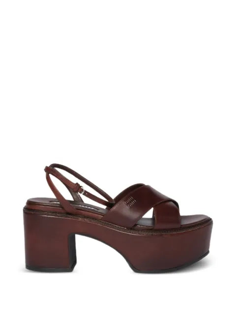 Miu Miu leather platform sandals