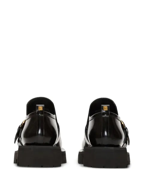 Balmain Anthem buckle leather loafers