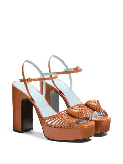 Valentino Garavani Coeur Royal platform sandals in kidskin 115mm