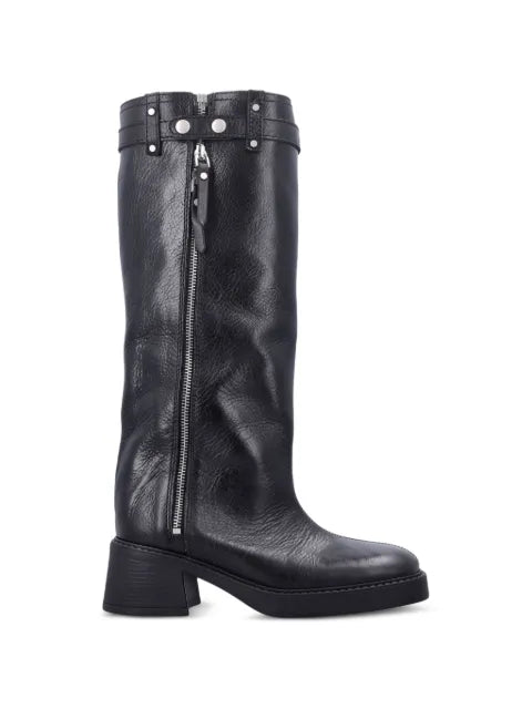 Miista Izolda buckled zip-up calf leather boots