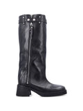 Miista Izolda buckled zip-up calf leather boots