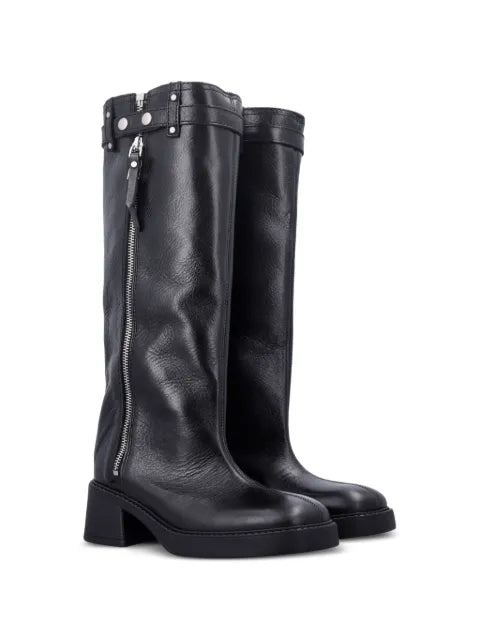 Miista Izolda buckled zip-up calf leather boots