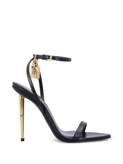 TOM FORD shiny leather Padlock Pointy Naked sandal