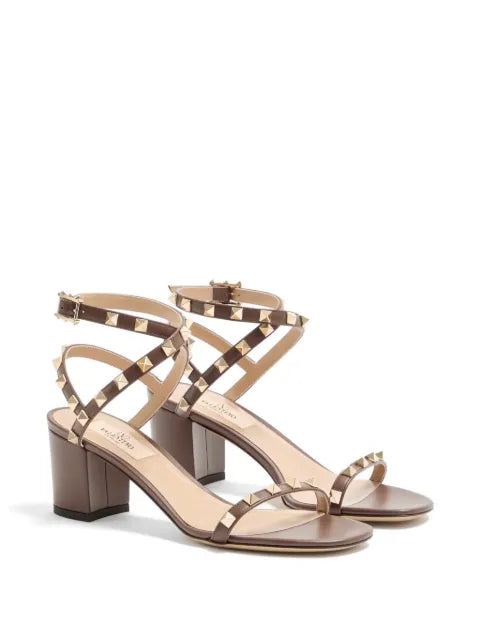 Valentino Garavani Rockstud calfskin sandals with straps 60mm