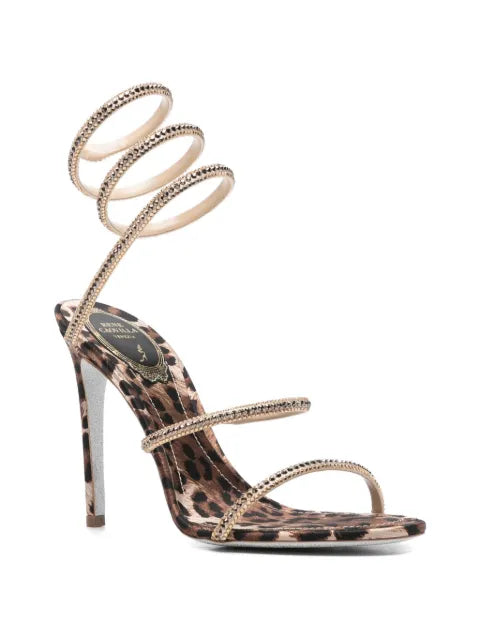 René Caovilla Cleo animalier sandals 105