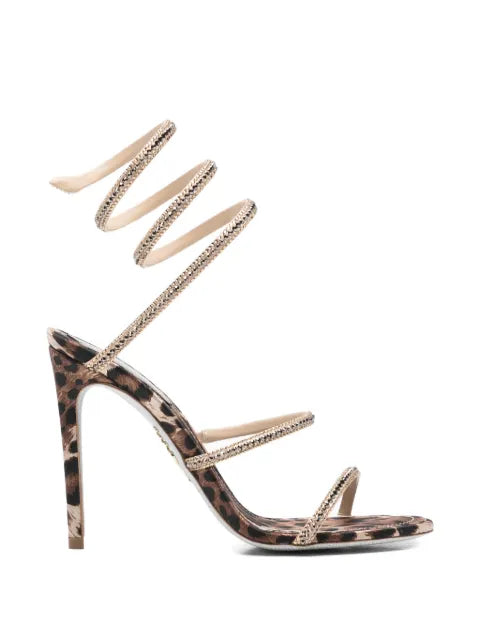 René Caovilla Cleo animalier sandals 105