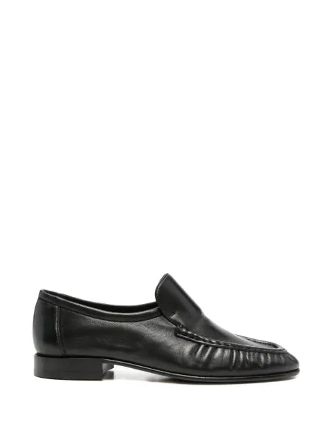 The Row ruched almond-toe loafers