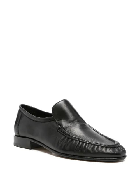 The Row ruched almond-toe loafers