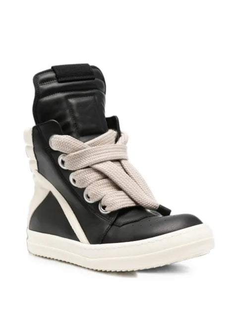 Rick Owens Tower jumbolace Geobasket sneakers in full grain cow leather