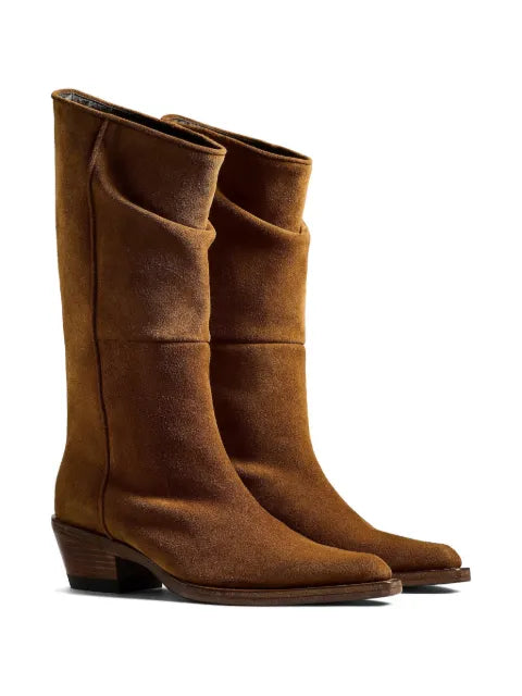 KHAITE Clive suede cowboy boots