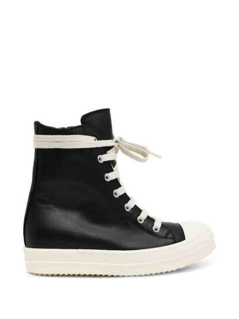 Rick Owens Tower sneaks in black/milk/milk full grain calf leather