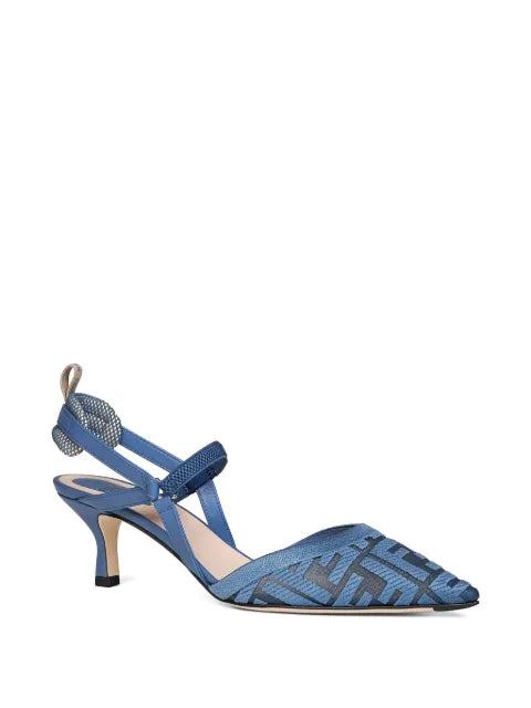 FENDI Colibrì Lite mesh medium-heeled slingbacks with FF embroidery