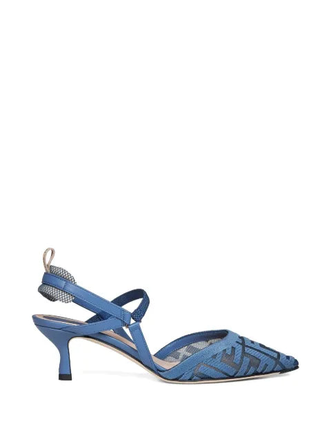 FENDI Colibrì Lite mesh medium-heeled slingbacks with FF embroidery