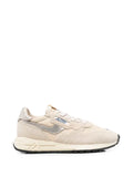 Autry Reelwind Low sneakers in ecru and platinum nylon and suede
