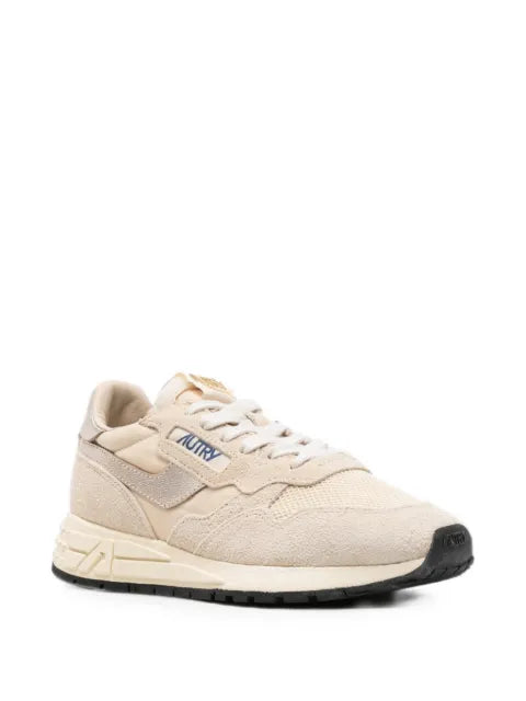 Autry Reelwind Low sneakers in ecru and platinum nylon and suede
