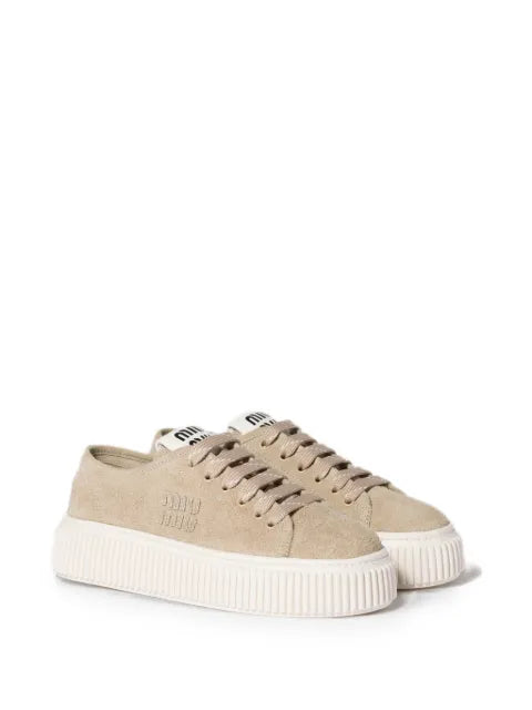 Miu Miu denim sneakers with logo