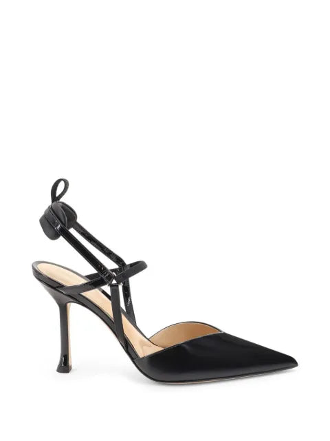FENDI Very Colibrì black patent leather high-heeled slingbacks pumps