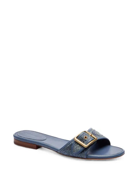 Coach Margot flat sandals in crystal Signature denim