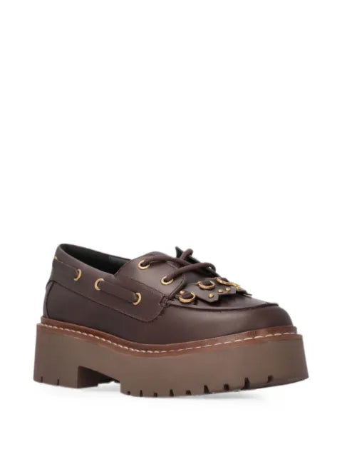 PINKO fringe-detail platform loafers