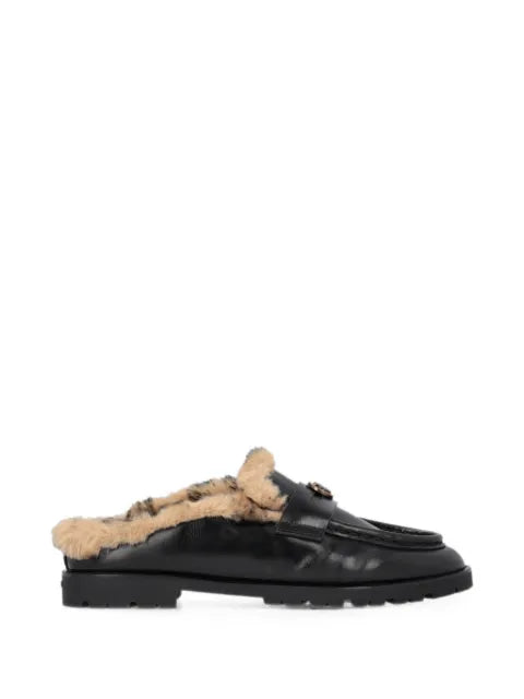 PINKO Love Birds leopard-print mules