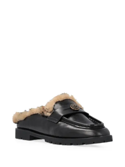 PINKO Love Birds leopard-print mules