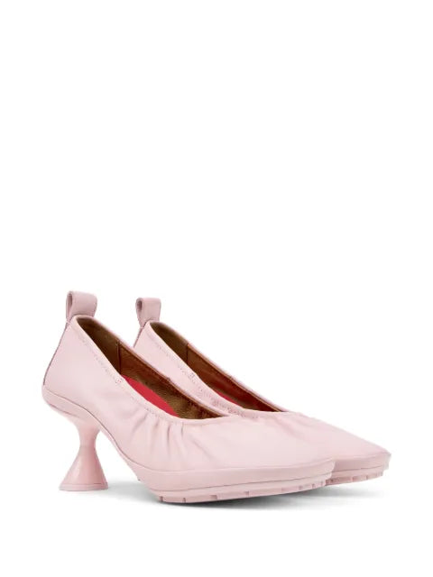 Camper Right Left sculptural-heel leather pumps