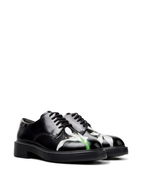 Camper Twins floral-print leather derby shoes