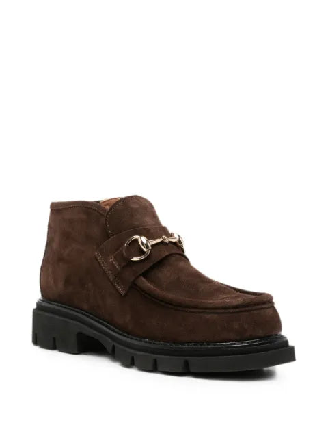 SERGIO MORETTI FIRENZE horsebit-detail suede ankle boots