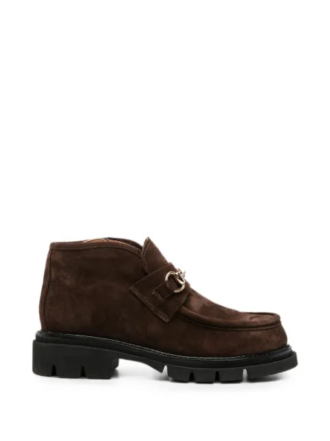 SERGIO MORETTI FIRENZE horsebit-detail suede ankle boots