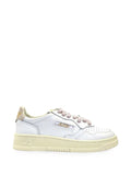 Autry Medalist Low sneakers in white leather with orchid lurex details