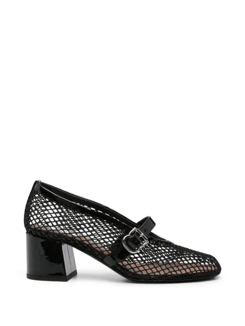 Alaïa fishnet buckle-fastening pumps