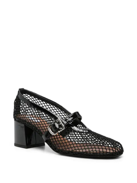 Alaïa fishnet buckle-fastening pumps