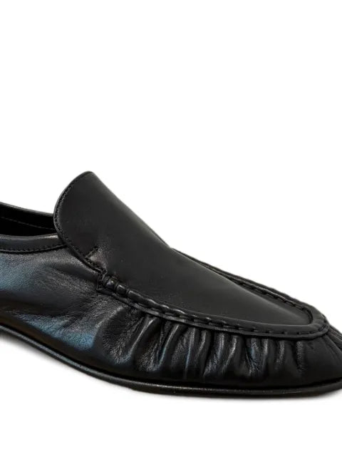 The Row Soft Moccasin Two leather loafers