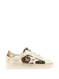 Golden Goose Stardan in white leather and leopard pony skin with white leather star sneakers