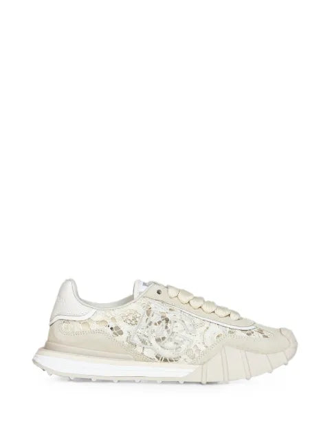 Dolce & Gabbana lace-panelled suede sneakers