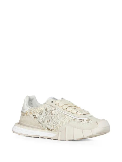 Dolce & Gabbana lace-panelled suede sneakers